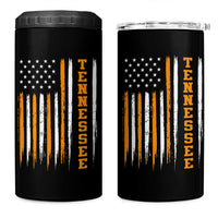Vintage Tennessee 4 in 1 Can Cooler Tumbler Retro Classic TN Orange Print Retro American Flag