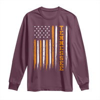 Vintage Tennessee Long Sleeve Shirt Retro Classic TN Orange Print Retro American Flag