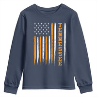 Vintage Tennessee Youth Sweatshirt Retro Classic TN Orange Print Retro American Flag