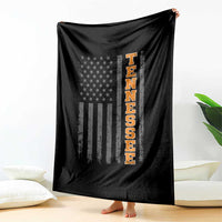 Vintage Tennessee Throw Blanket Retro Orange TN American Flag Patriotic US State
