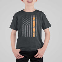 Vintage Tennessee T Shirt For Kid Retro Orange TN American Flag Patriotic US State