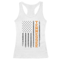 Vintage Tennessee Racerback Tank Top Retro Orange TN American Flag Patriotic US State