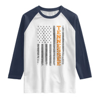 Vintage Tennessee Raglan Shirt Retro Orange TN American Flag Patriotic US State