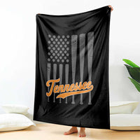 Vintage Tennessee Throw Blanket Retro Classic TN Orange Print Retro Baseball American US Flag