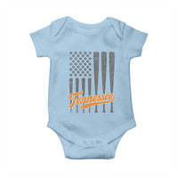 Vintage Tennessee Baby Onesie Retro Classic TN Orange Print Retro Baseball American US Flag