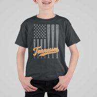 Vintage Tennessee T Shirt For Kid Retro Classic TN Orange Print Retro Baseball American US Flag