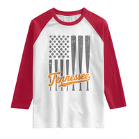 Vintage Tennessee Raglan Shirt Retro Classic TN Orange Print Retro Baseball American US Flag