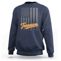 Vintage Tennessee Sweatshirt Retro Classic TN Orange Print Retro Baseball American US Flag
