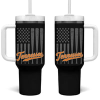 Vintage Tennessee Tumbler With Handle Retro Classic TN Orange Print Retro Baseball American US Flag