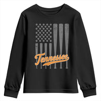 Vintage Tennessee Youth Sweatshirt Retro Classic TN Orange Print Retro Baseball American US Flag