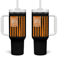 Vintage Tennessee Tumbler With Handle Retro Classic TN Orange Retro Baseball American US Flag