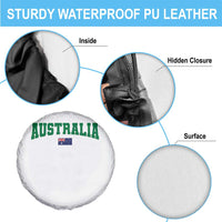 Green Yellow Australia Spare Tire Cover Down Under Team Australia Flag Varsity Lettering Soccer Fans Football Tournament