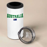 Green Yellow Australia 4 in 1 Can Cooler Tumbler Down Under Team Australia Flag Varsity Lettering Soccer Fans Football Tournament