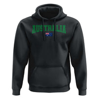 Green Yellow Australia Hoodie Down Under Team Australia Flag Varsity Lettering Soccer Fans Football Tournament