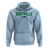 Green Yellow Australia Hoodie Down Under Team Australia Flag Varsity Lettering Soccer Fans Football Tournament