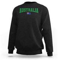 Green Yellow Australia Sweatshirt Down Under Team Australia Flag Varsity Lettering Soccer Fans Football Tournament