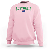 Green Yellow Australia Sweatshirt Down Under Team Australia Flag Varsity Lettering Soccer Fans Football Tournament