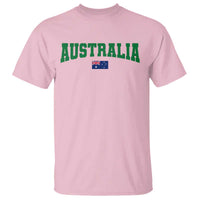 Green Yellow Australia T Shirt Down Under Team Australia Flag Varsity Lettering Soccer Fans Football Tournament