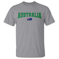 Green Yellow Australia T Shirt Down Under Team Australia Flag Varsity Lettering Soccer Fans Football Tournament