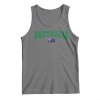 Green Yellow Australia Tank Top Down Under Team Australia Flag Varsity Lettering Soccer Fans Football Tournament