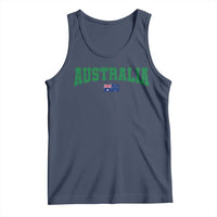 Green Yellow Australia Tank Top Down Under Team Australia Flag Varsity Lettering Soccer Fans Football Tournament