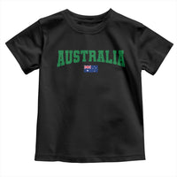 Green Yellow Australia Toddler T Shirt Down Under Team Australia Flag Varsity Lettering Soccer Fans Football Tournament