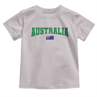 Green Yellow Australia Toddler T Shirt Down Under Team Australia Flag Varsity Lettering Soccer Fans Football Tournament