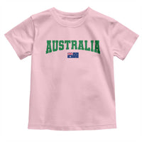 Green Yellow Australia Toddler T Shirt Down Under Team Australia Flag Varsity Lettering Soccer Fans Football Tournament