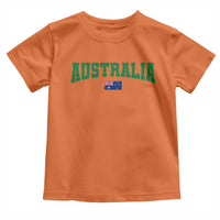 Green Yellow Australia Toddler T Shirt Down Under Team Australia Flag Varsity Lettering Soccer Fans Football Tournament
