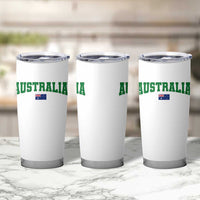 Green Yellow Australia Tumbler Cup Down Under Team Australia Flag Varsity Lettering Soccer Fans Football Tournament