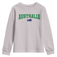 Green Yellow Australia Youth Sweatshirt Down Under Team Australia Flag Varsity Lettering Soccer Fans Football Tournament