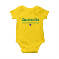 Australia Fan Baby Onesie Retro Vintage Flag Green Yellow Country Pride Distressed Graphic