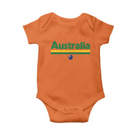Australia Fan Baby Onesie Retro Vintage Flag Green Yellow Country Pride Distressed Graphic
