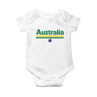 Australia Fan Baby Onesie Retro Vintage Flag Green Yellow Country Pride Distressed Graphic