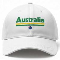 Australia Fan Baseball Cap Retro Vintage Flag Green Yellow Country Pride Distressed Graphic