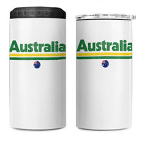 Australia Fan 4 in 1 Can Cooler Tumbler Retro Vintage Flag Green Yellow Country Pride Distressed Graphic
