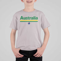 Australia Fan T Shirt For Kid Retro Vintage Flag Green Yellow Country Pride Distressed Graphic