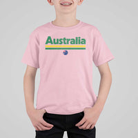 Australia Fan T Shirt For Kid Retro Vintage Flag Green Yellow Country Pride Distressed Graphic