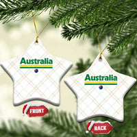 Australia Fan Ceramic Ornament Retro Vintage Flag Green Yellow Country Pride Distressed Graphic