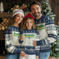 Australia Fan Ugly Christmas Sweater Retro Vintage Flag Green Yellow Country Pride Distressed Graphic