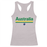 Australia Fan Racerback Tank Top Retro Vintage Flag Green Yellow Country Pride Distressed Graphic