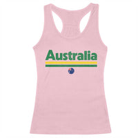 Australia Fan Racerback Tank Top Retro Vintage Flag Green Yellow Country Pride Distressed Graphic