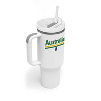 Australia Fan Tumbler With Handle Retro Vintage Flag Green Yellow Country Pride Distressed Graphic
