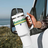 Australia Fan Tumbler With Handle Retro Vintage Flag Green Yellow Country Pride Distressed Graphic