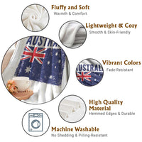 Vintage Australia Flag Throw Blanket Distressed Patriotic Country Pride Graphic