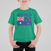 Vintage Australia Flag T Shirt For Kid Distressed Patriotic Country Pride Graphic