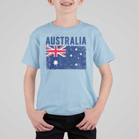 Vintage Australia Flag T Shirt For Kid Distressed Patriotic Country Pride Graphic