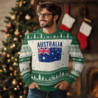 Vintage Australia Flag Ugly Christmas Sweater Distressed Patriotic Country Pride Graphic