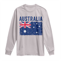 Vintage Australia Flag Long Sleeve Shirt Distressed Patriotic Country Pride Graphic