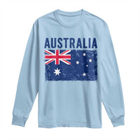Vintage Australia Flag Long Sleeve Shirt Distressed Patriotic Country Pride Graphic